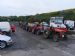 Line of old tractors